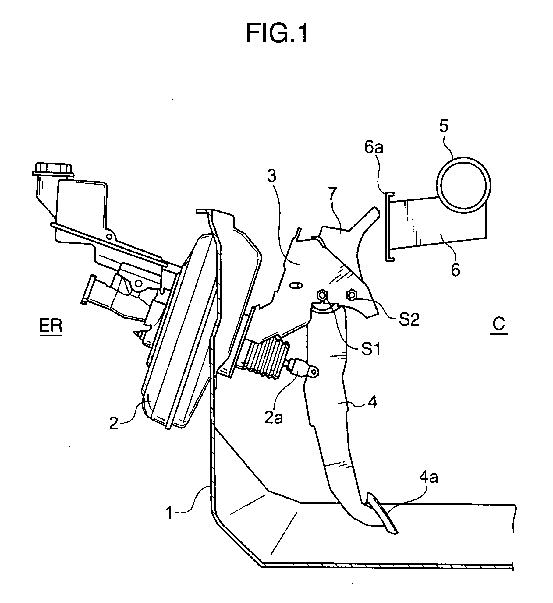 Support structure for control pedal of vehicle