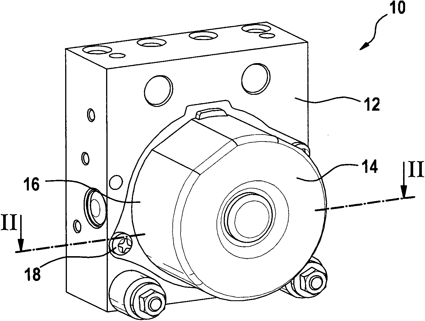 Hydraulic unit for vehicle brake system with motor bearing