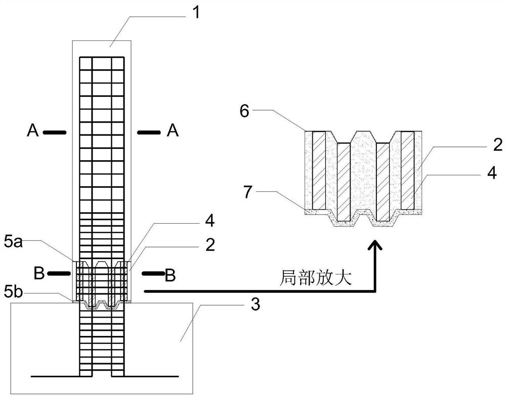 An assembled ecc-rc mixing column connected by grouting sleeve