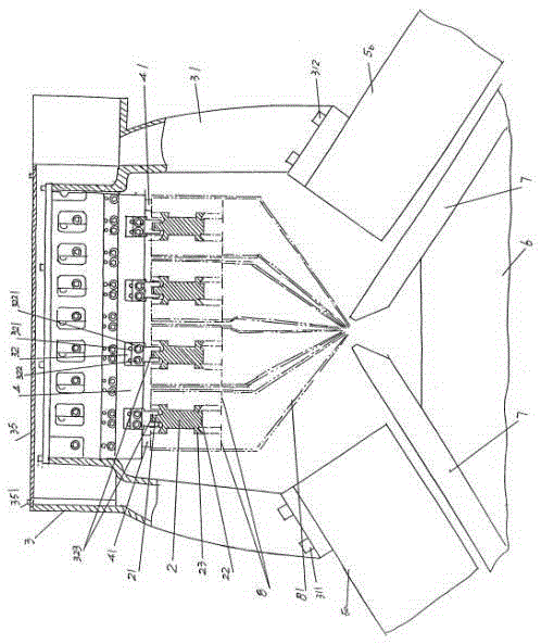 Cooperating structure of skybar device and shuttle changing device of computerized flat knitting machine