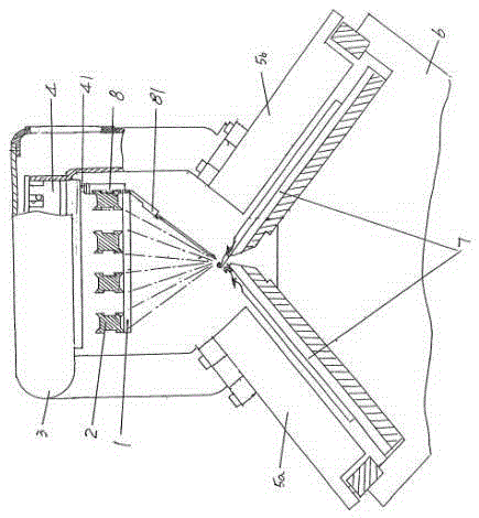 Cooperating structure of skybar device and shuttle changing device of computerized flat knitting machine