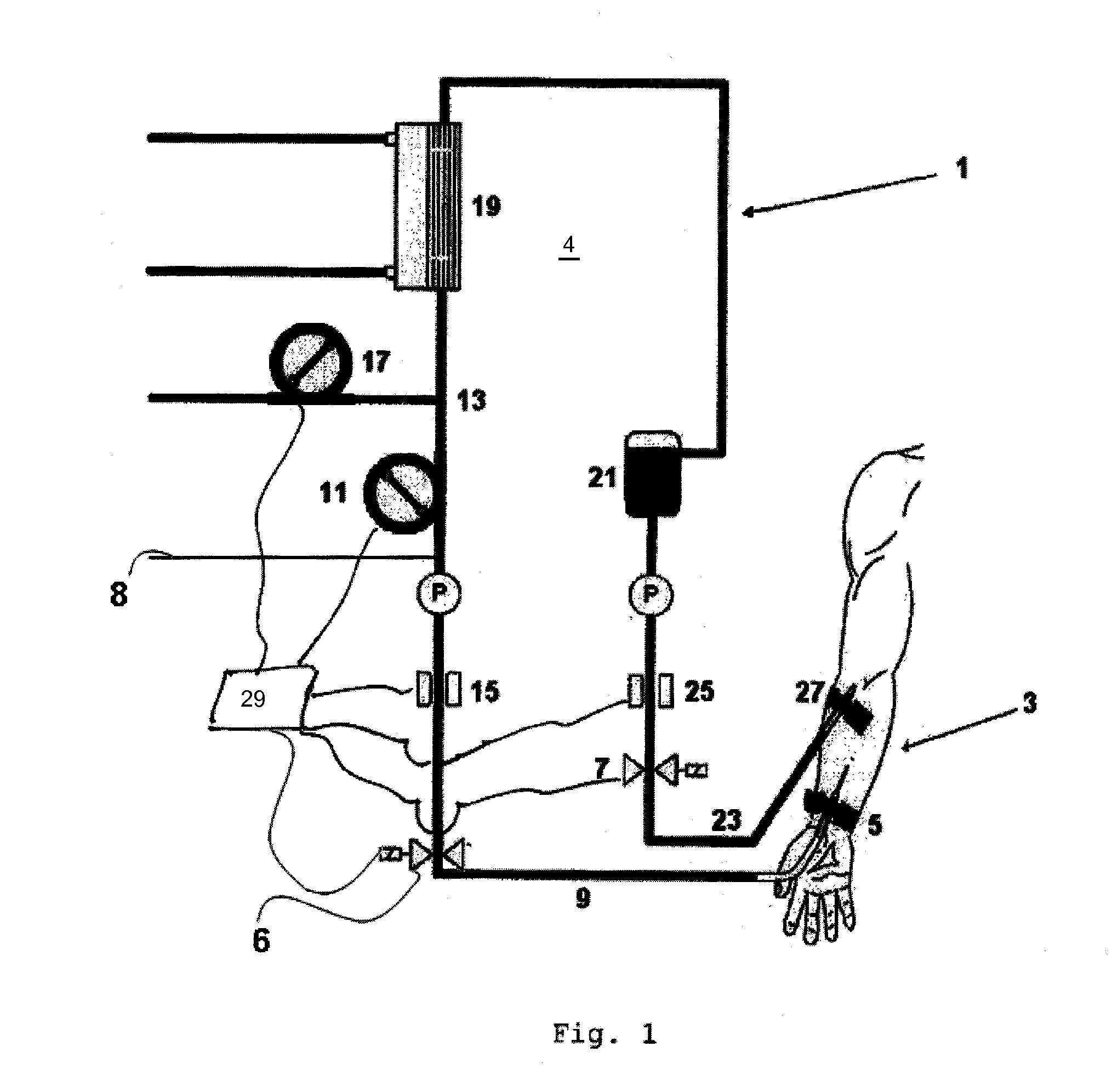 Method for removing blood from an extracorporeal blood circuit for a treatment apparatus following termination of a blood treatment session, and apparatus for performing said method