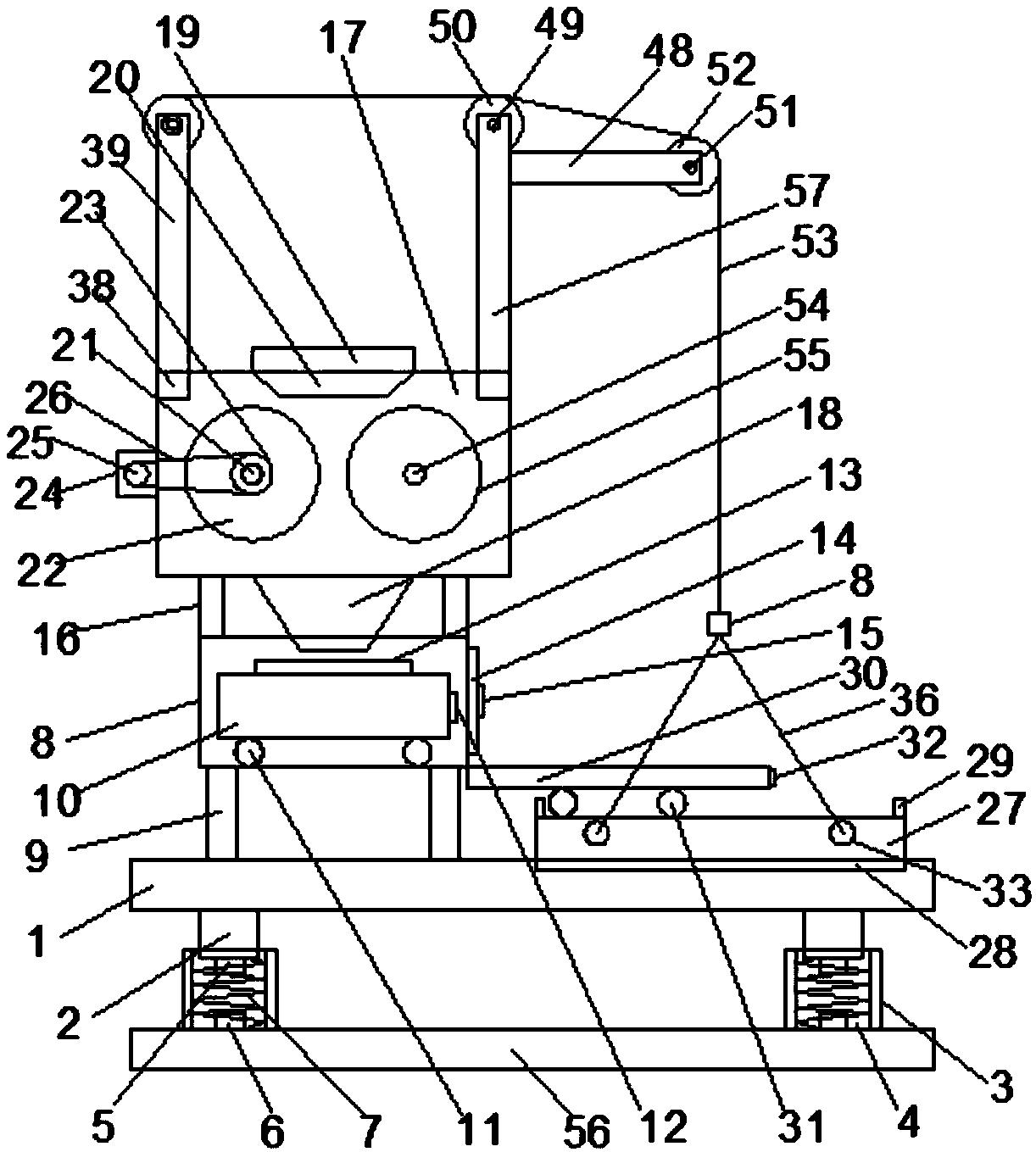 Shock-absorbing and noise-reducing roller grinding device facilitating repeatedly roller grinding