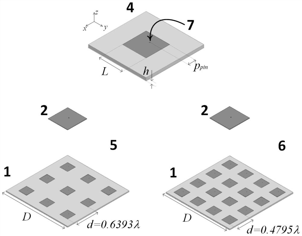 Metamaterial antenna array for efficient wireless energy transmission in Fresnel area