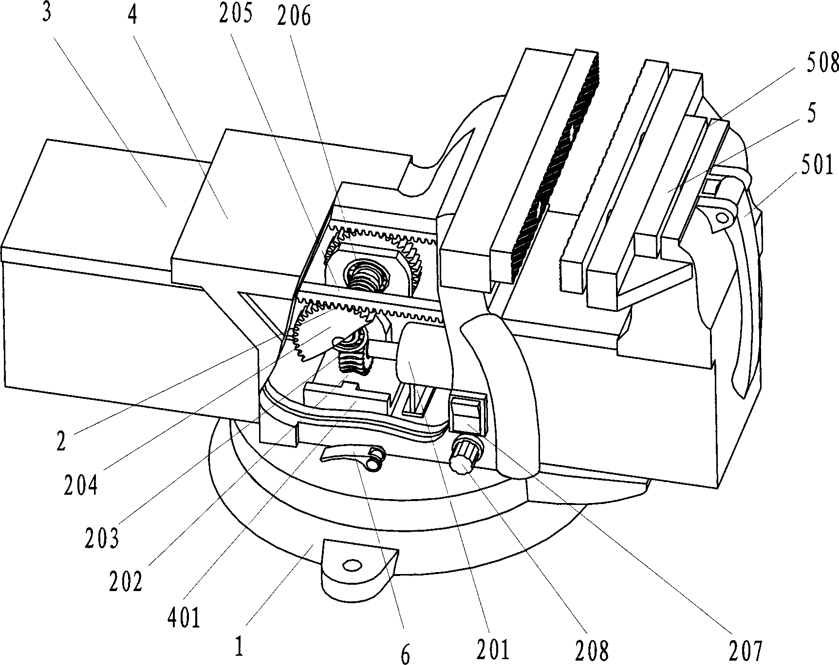 Motor-driven quick bench clamp