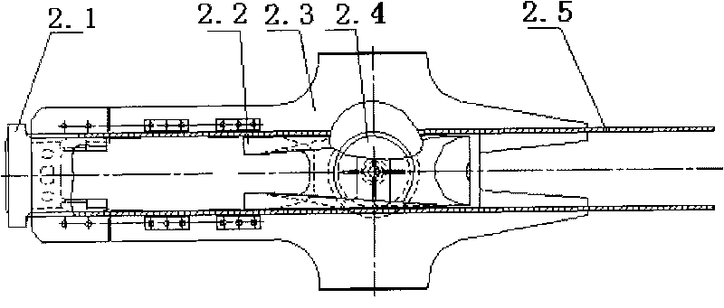Rail road tank car traction and bolster device with beam structure