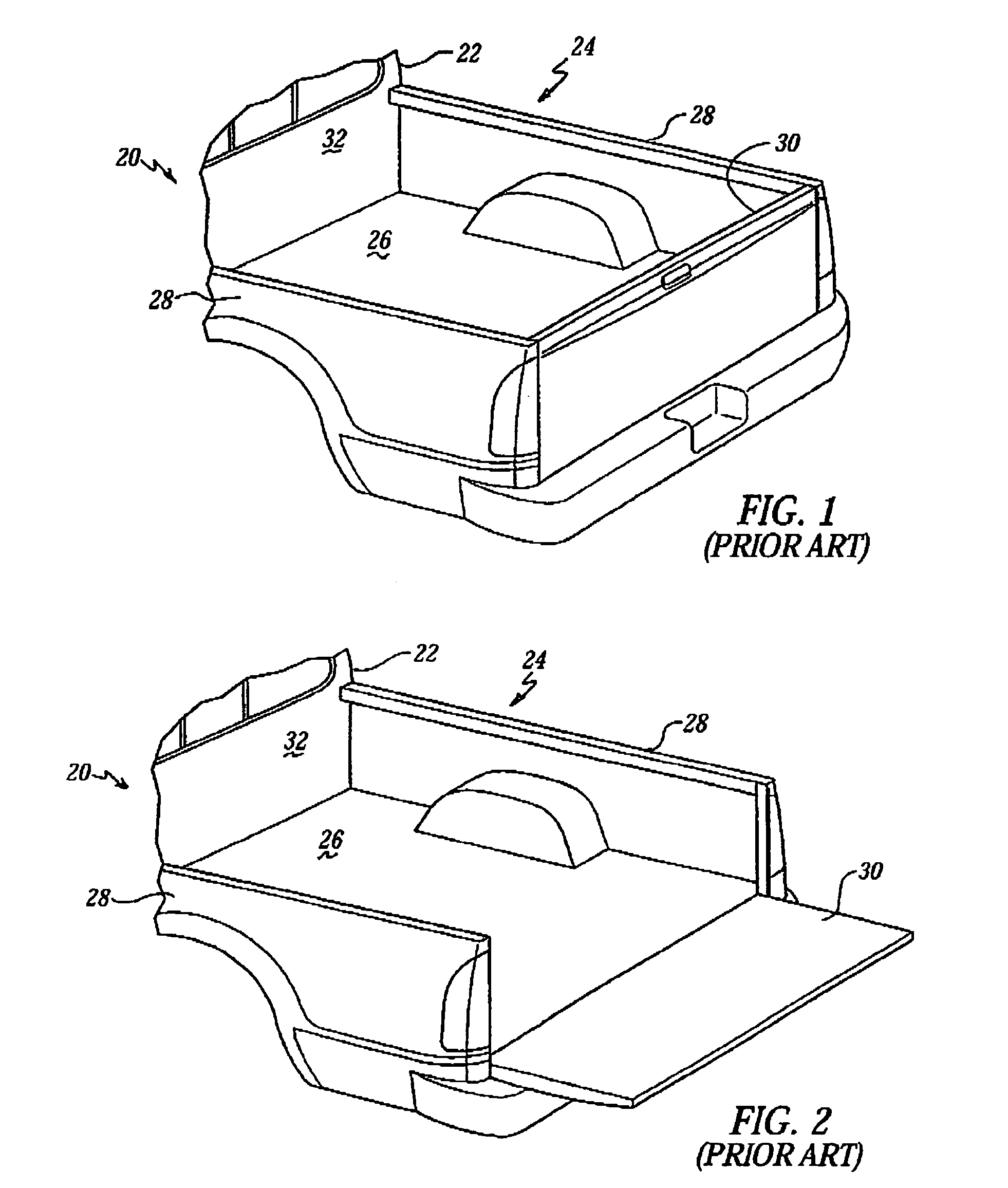 Vehicle cargo bed extender having a pin lock assembly