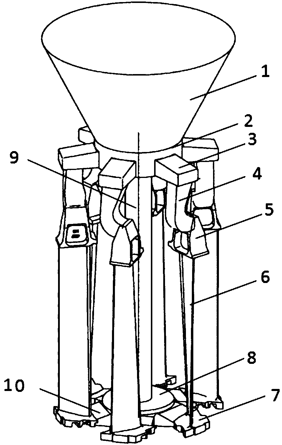 Loose control method for fine and long thin-wall crowned isometric crystal cast turbine blade