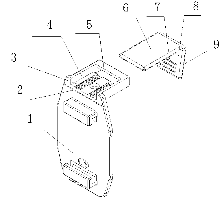 Roller blind fixing seat and window frame connection device