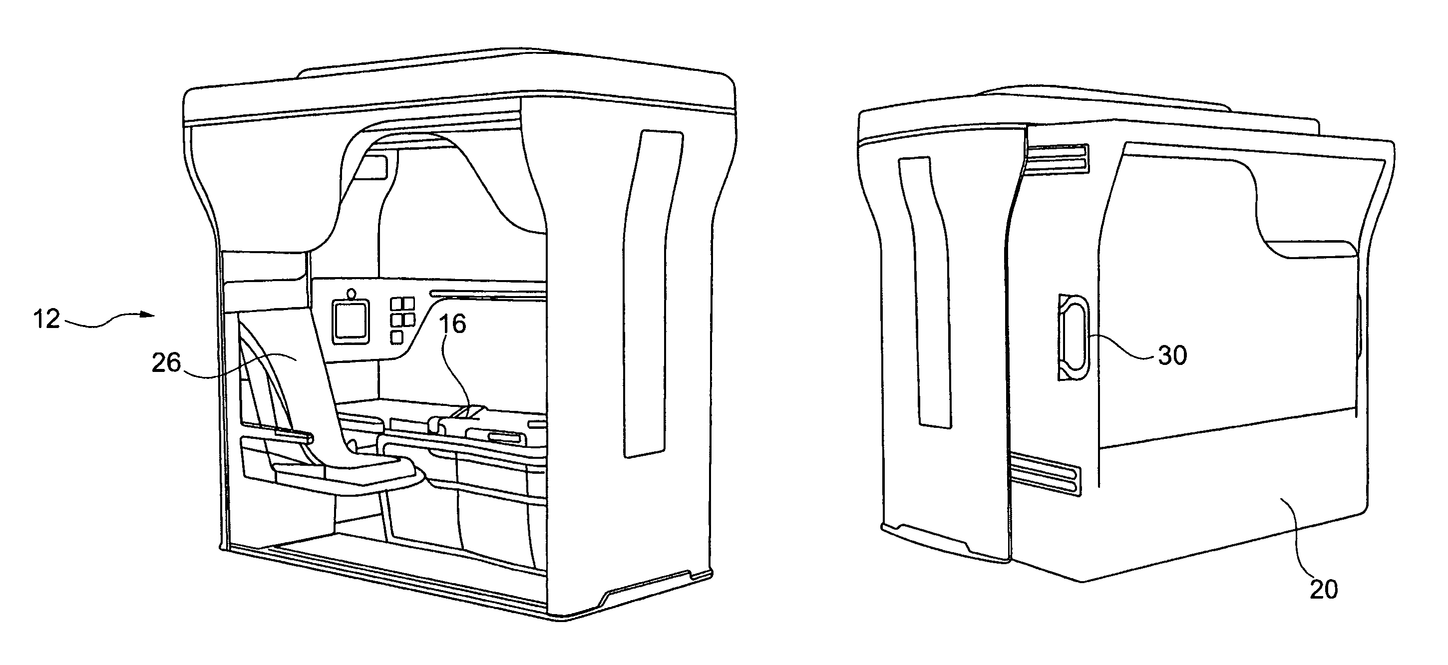 Device for the transport and medical care of patients as well as for the provision of emergency medical care in an aircraft