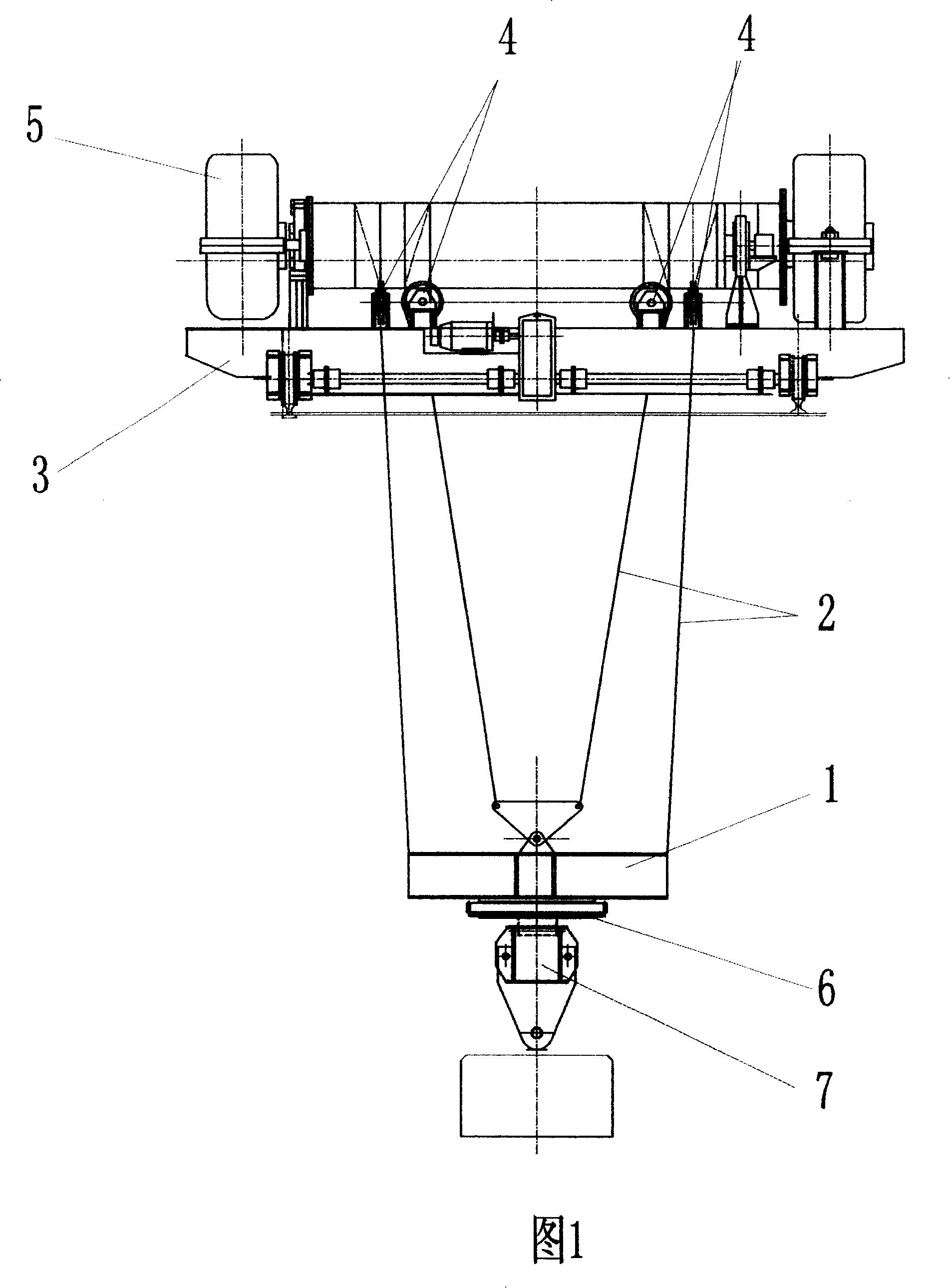Guide and rotation mechanism for crane hanger