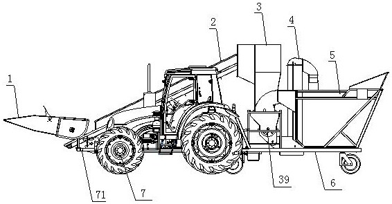 Large sunflower combine harvester