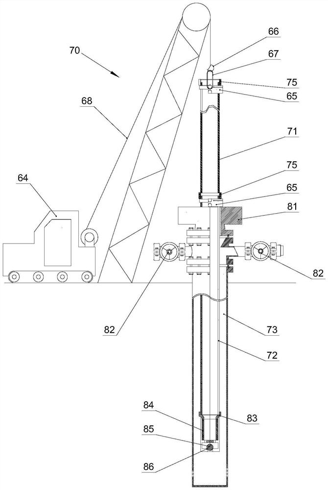 Drainage device for liquid in pulling-out tubular column, tubular column pulling-out structure and tubular column pulling-out method