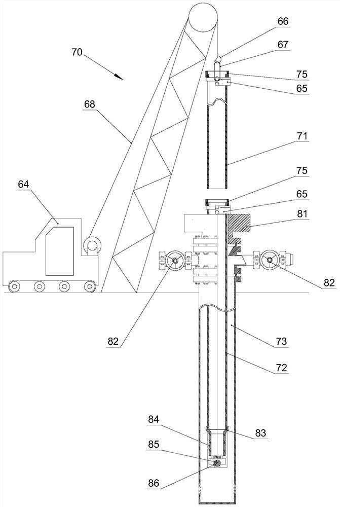 Drainage device for liquid in pulling-out tubular column, tubular column pulling-out structure and tubular column pulling-out method
