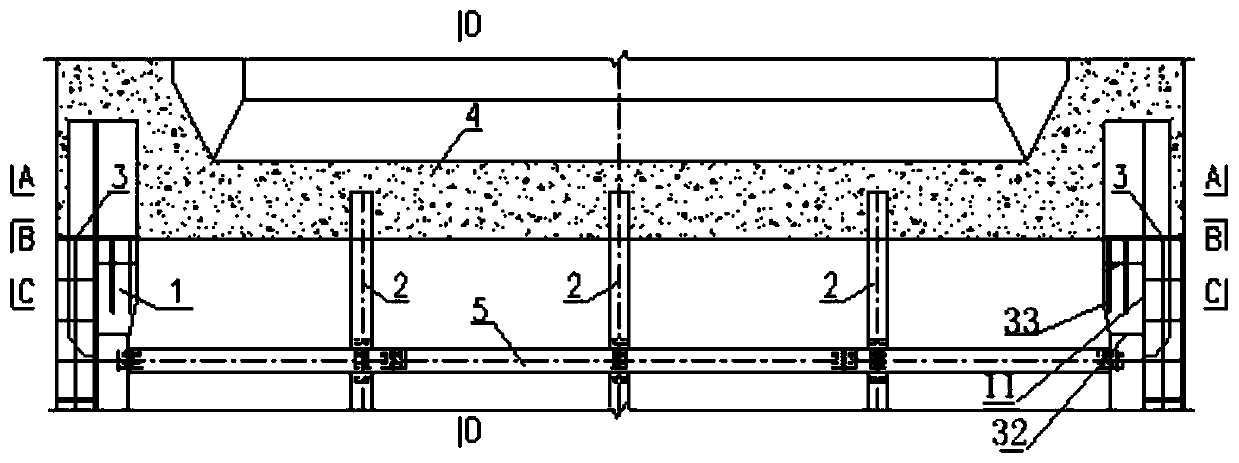 Hybrid composite beam steel-concrete combined section and mounting method thereof