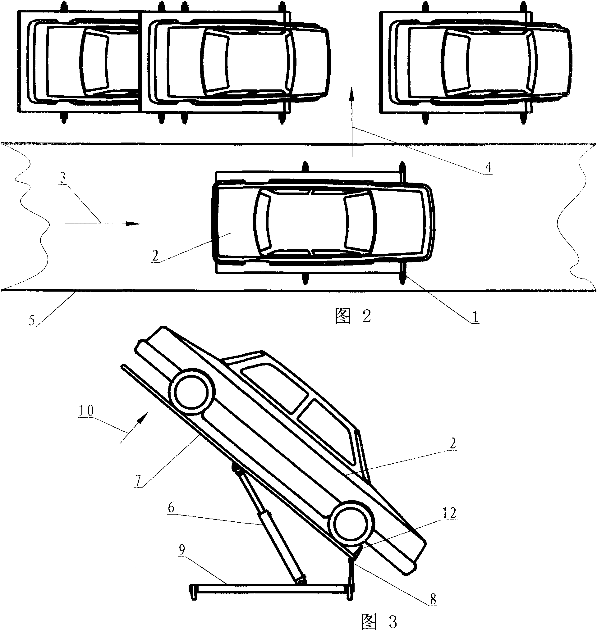 Monolayer slope multiplication parking method and slop parking planker