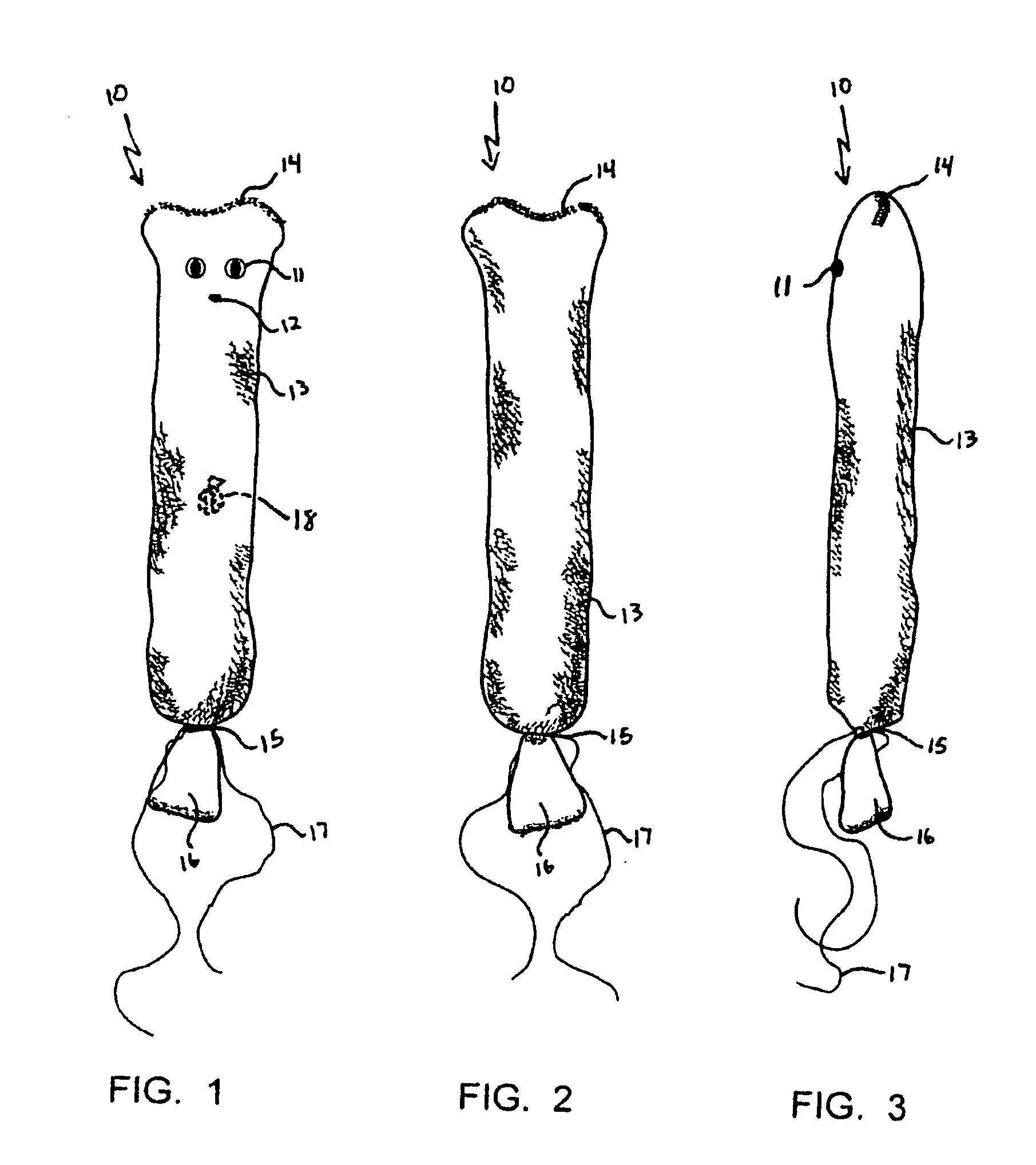 Pet toy made of looped material containing catnip and a noise maker