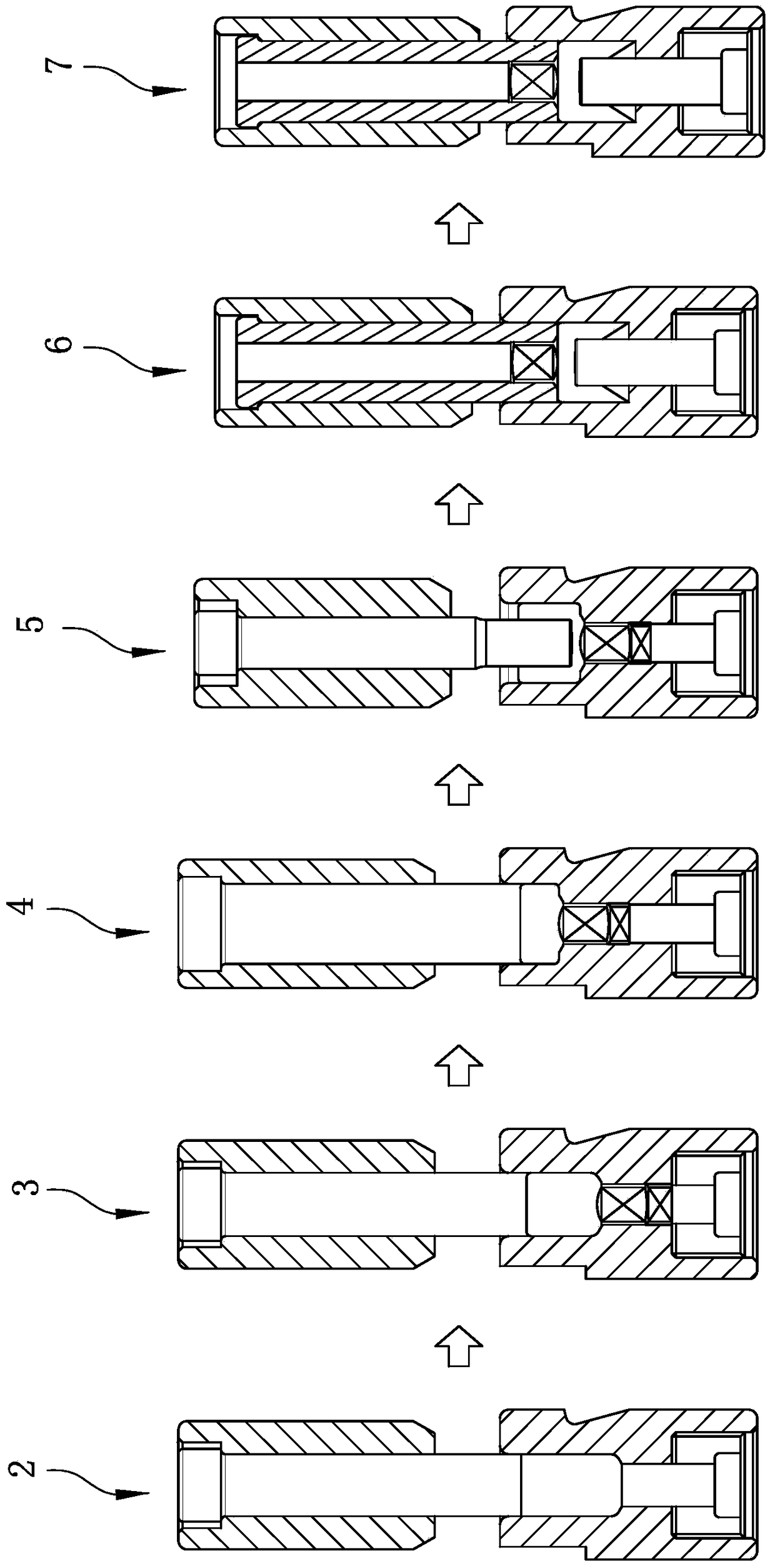 Forming method and device for male coupling part of universal joint