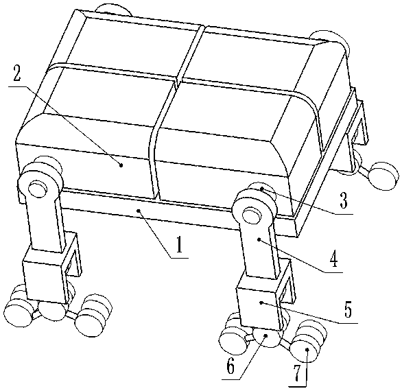 A sloping field walk device of a bionic robot