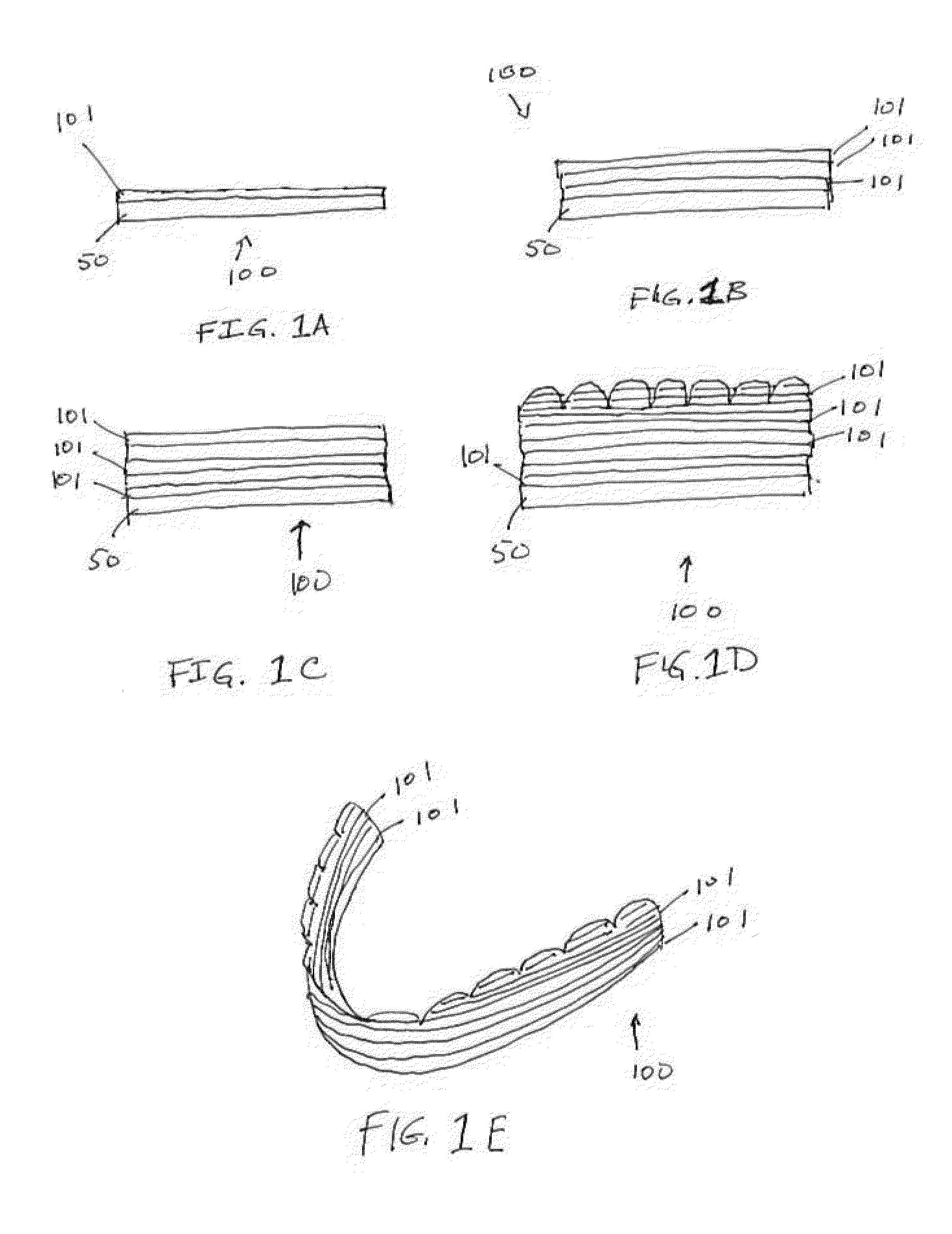 Orthodontic aligners, methods of using such aligners, and additive manufacturing methods and apparatus for making and using such aligners