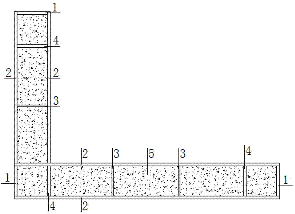 Multi-cavity L-shaped encased-steel plate shearing wall