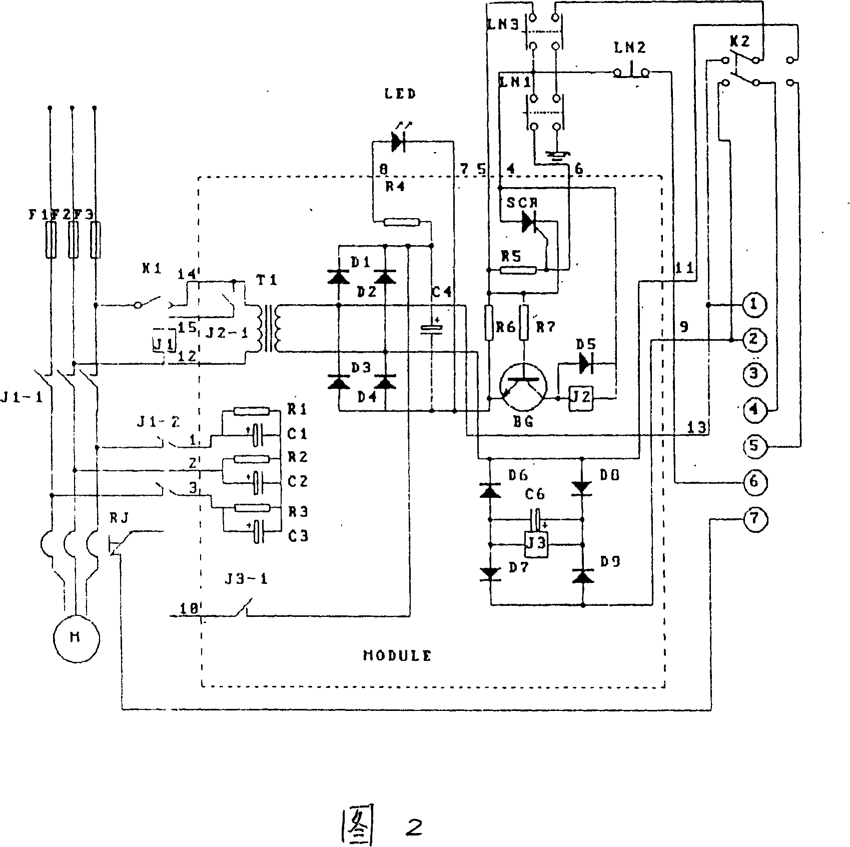Electric control device of textile machine