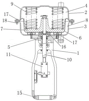 Heavy-load pneumatic diaphragm actuating mechanism