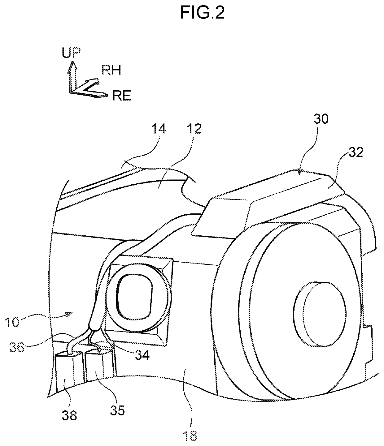 Driver monitoring device mounting structure