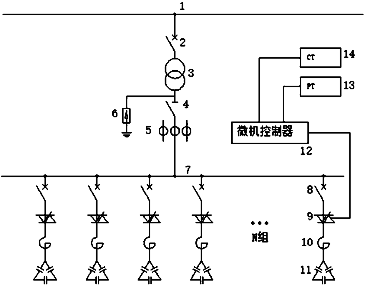 High voltage to low voltage TSC device