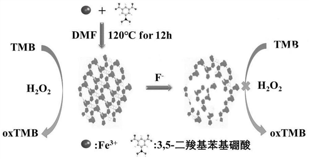 Iron-based metal organic framework material as well as preparation and application thereof