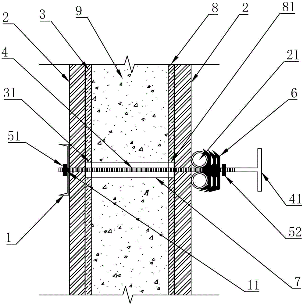 Construction technology of shaped combined formwork used for shear wall at expansion joint