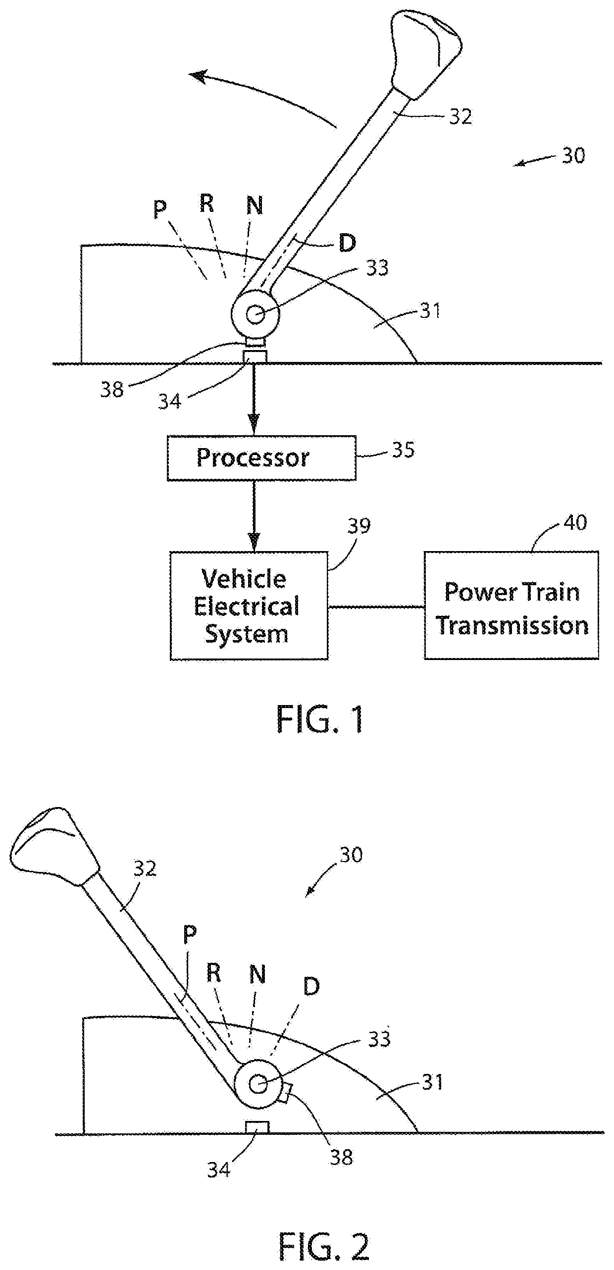 Transmission shifter with trained gear position set points