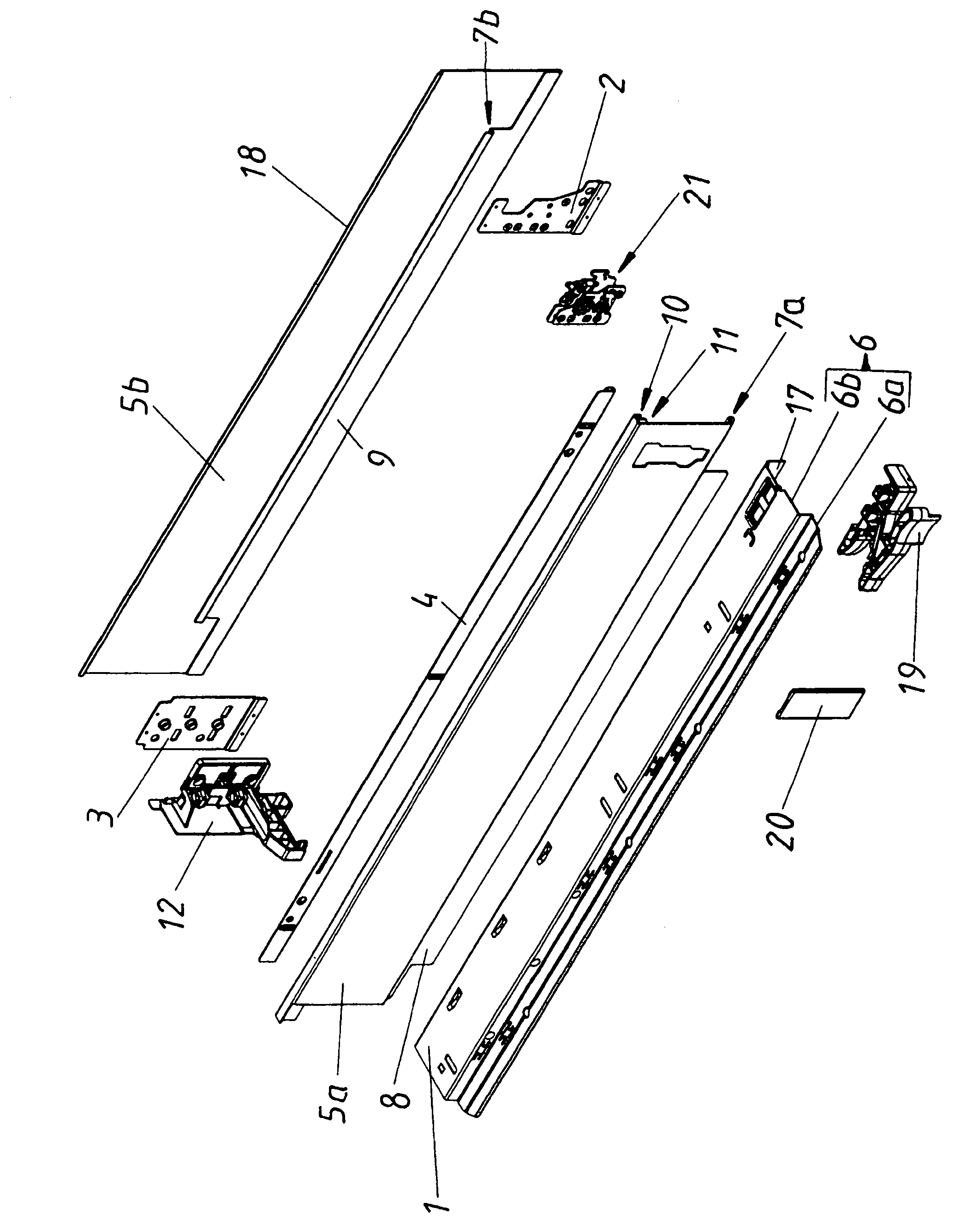 Drawer side wall having an inner wall and an outer wall