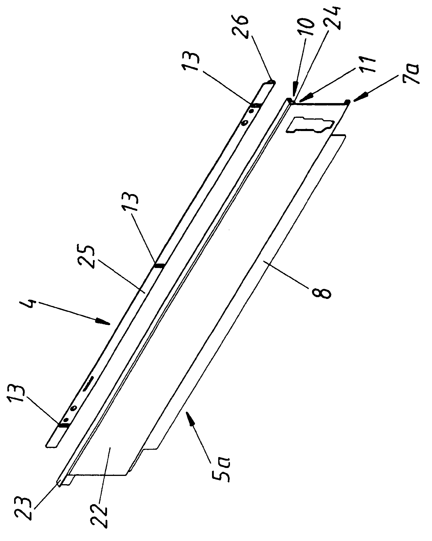 Drawer side wall having an inner wall and an outer wall