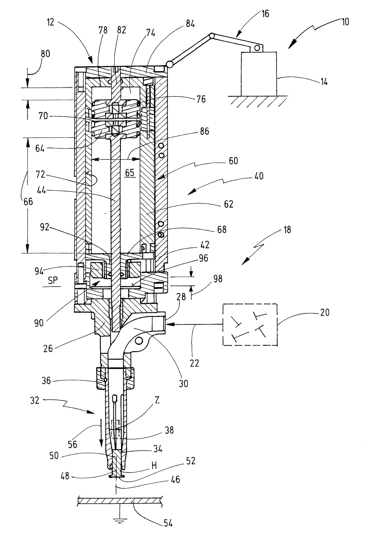 Joining apparatus and method for loading a joining element