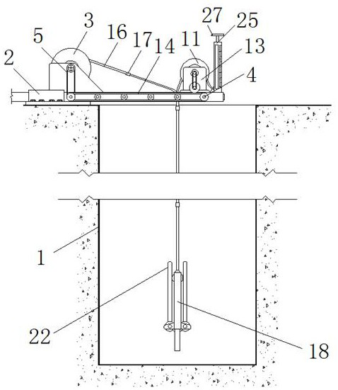 A kind of pneumatic inner diameter detection tool in the depth of building pile foundation pit