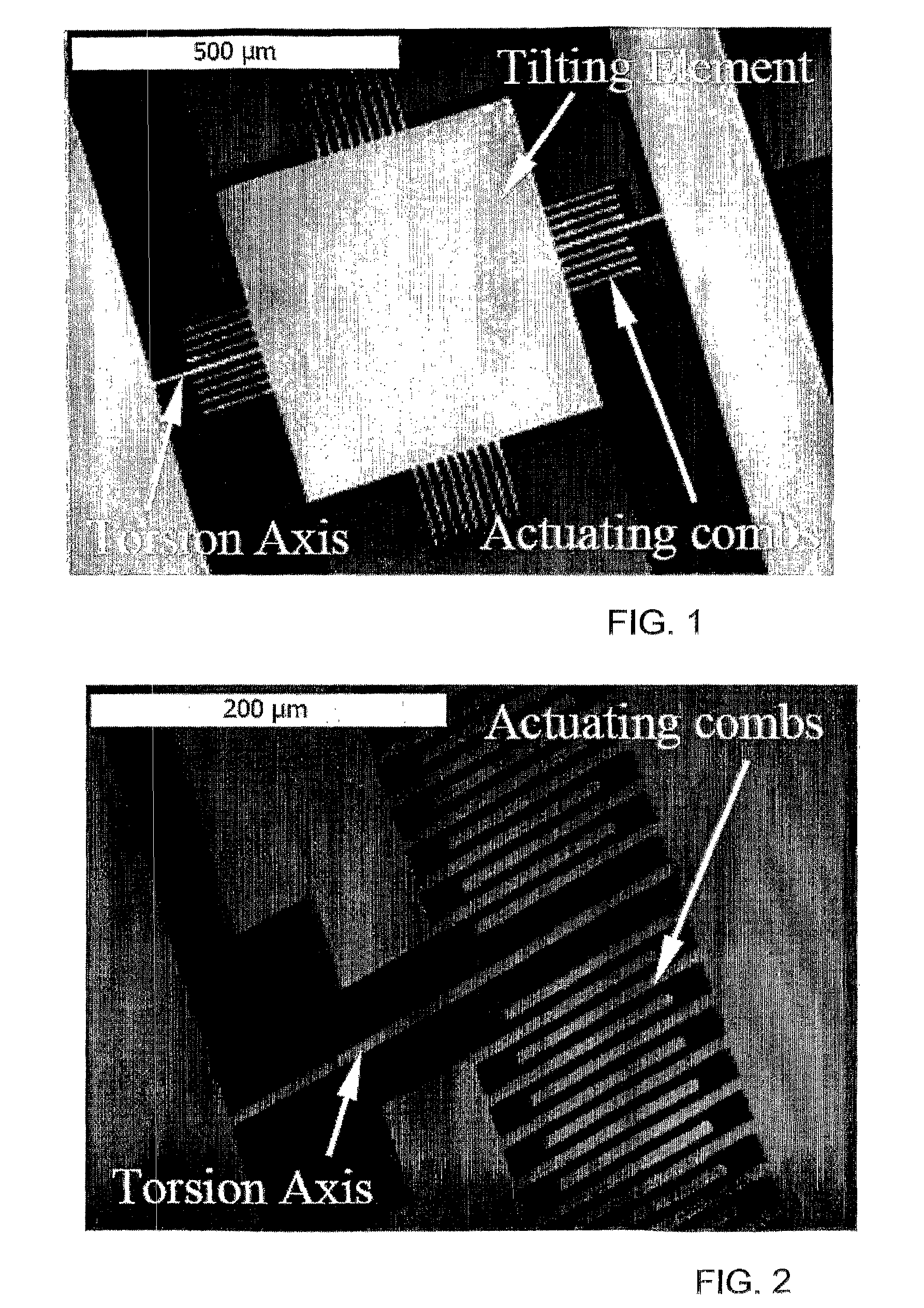 Tilting actuator with close-gap electrodes