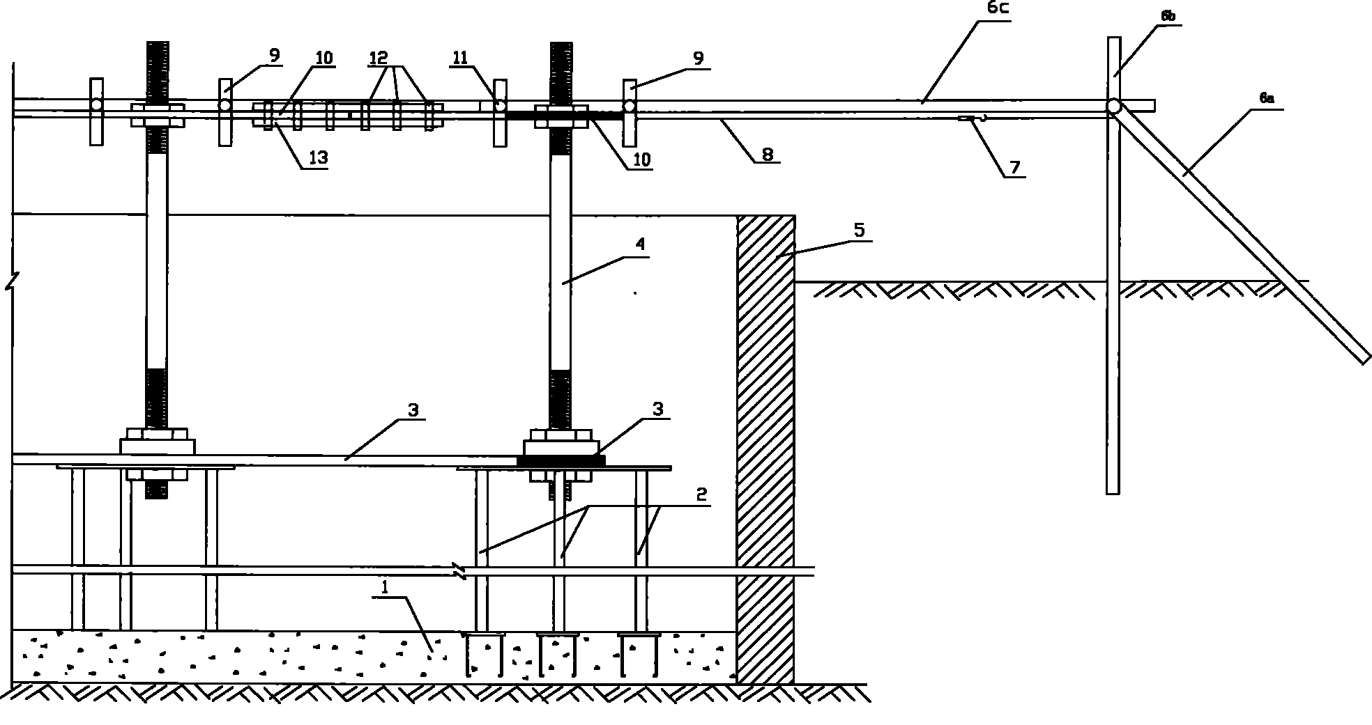 Integral built-in process for groups of anchor bolts