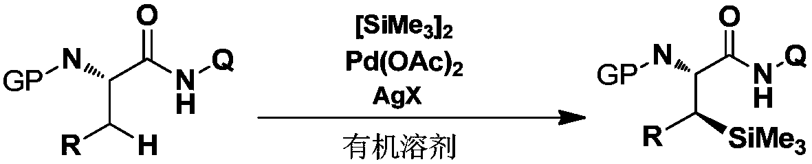A kind of synthetic method of amino acid derivative substituted with β-silicon group