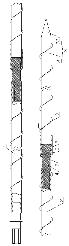 Self-drilling and self-anchoring retractable anchor rod for soil layer and sand layer, and anchoring method of self-drilling and self-anchoring retractable anchor rod