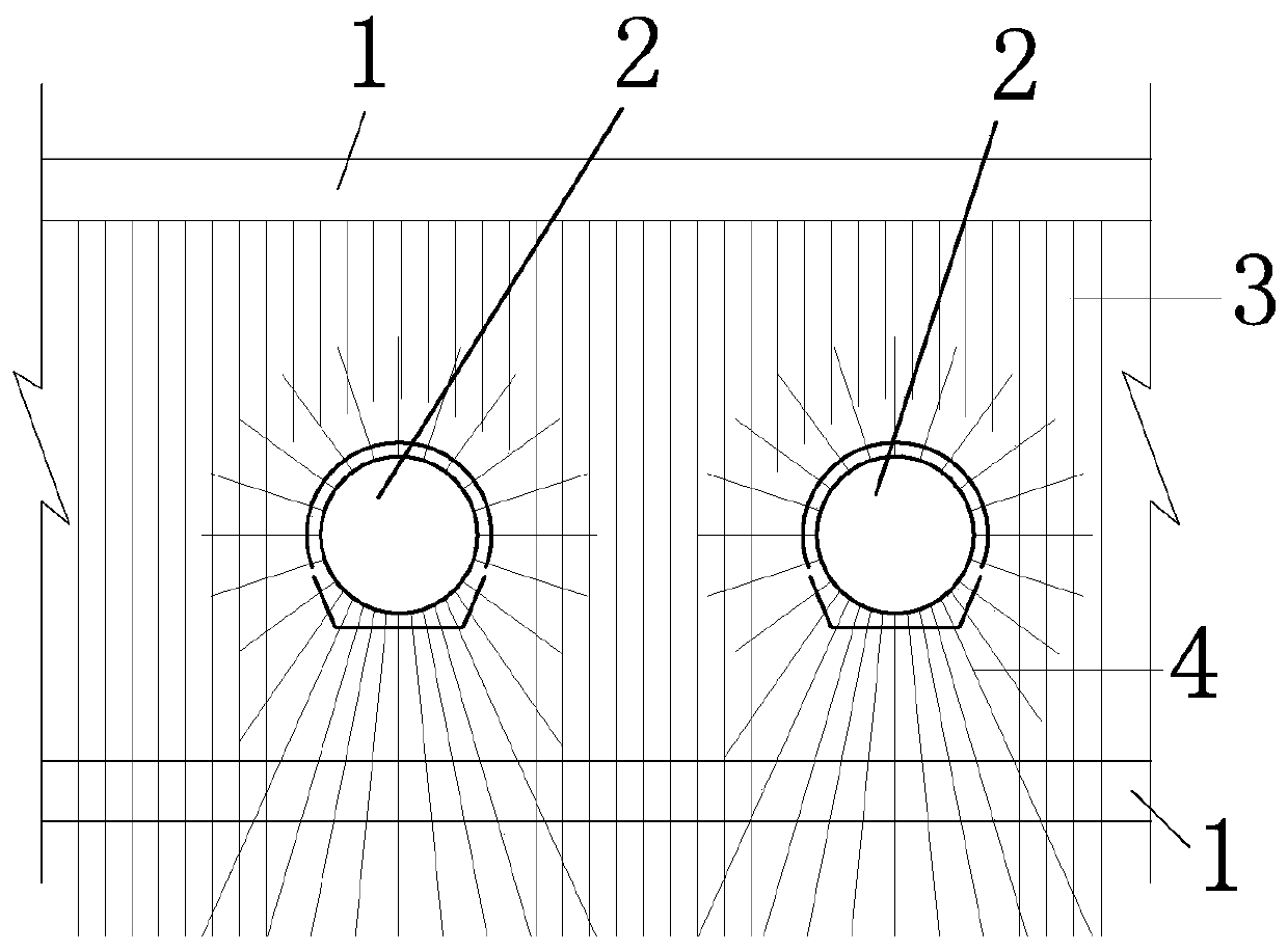 Anti-seepage treatment structure and anti-seepage treatment method for intersected part of grouting curtain and water diversion pipeline