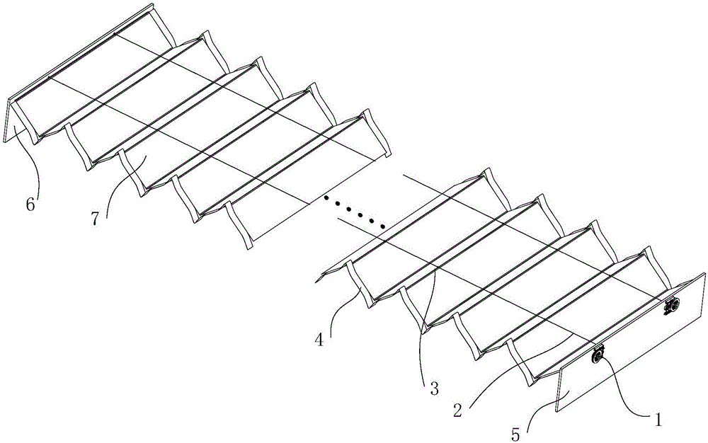 Passive unfolding and folding guide mechanism for flexible solar array