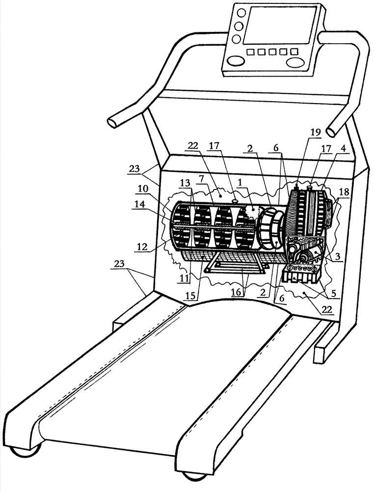 Independent electric running machine capable of persistently generating power