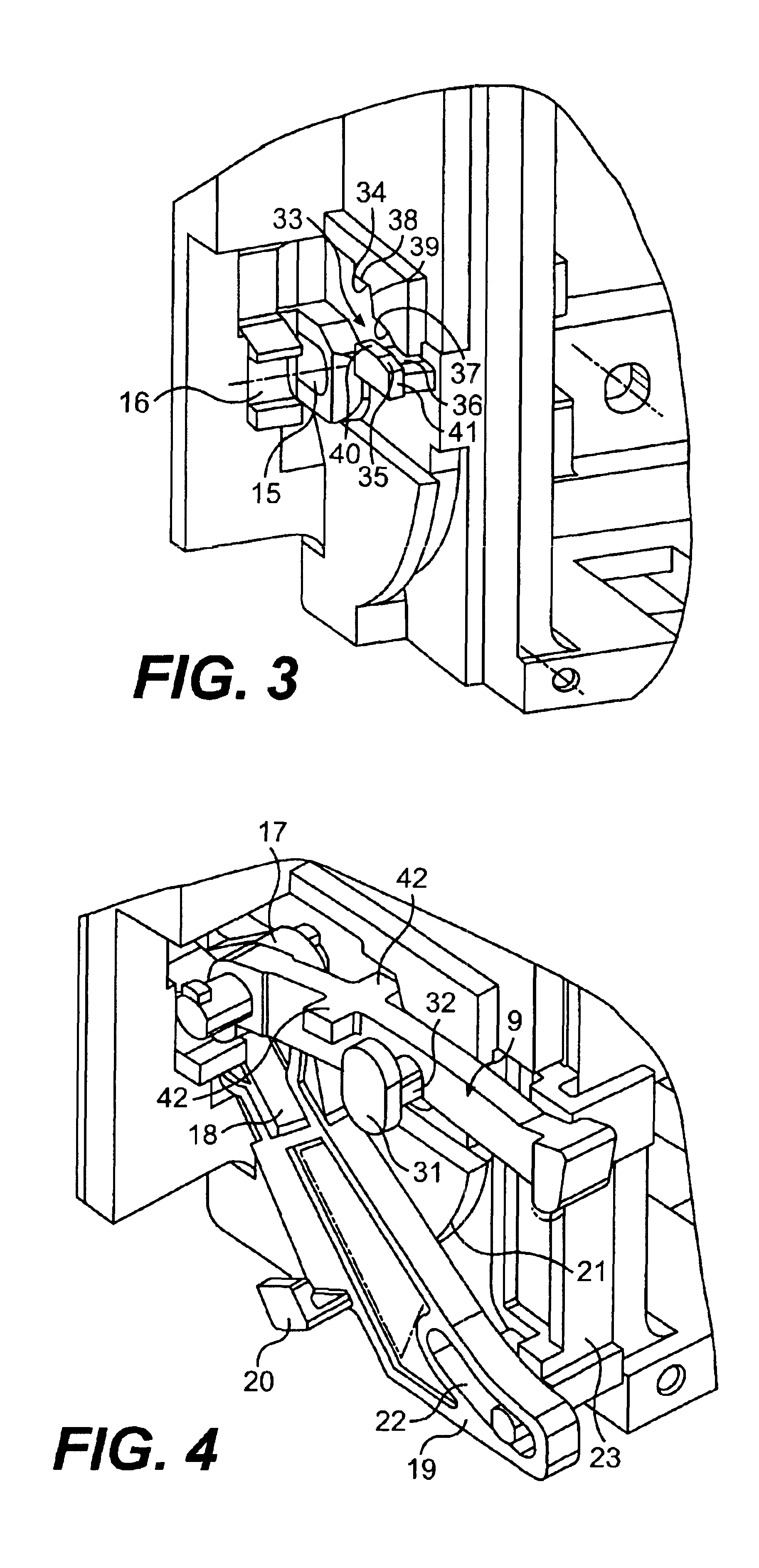Protective unit to prevent contact with conductive contacts in a withdrawable space of switching device