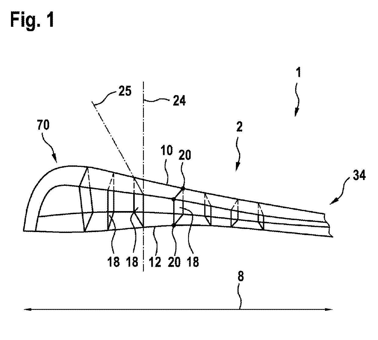 Fin ray-type wiper comprising a flexible structure optimized for demolding
