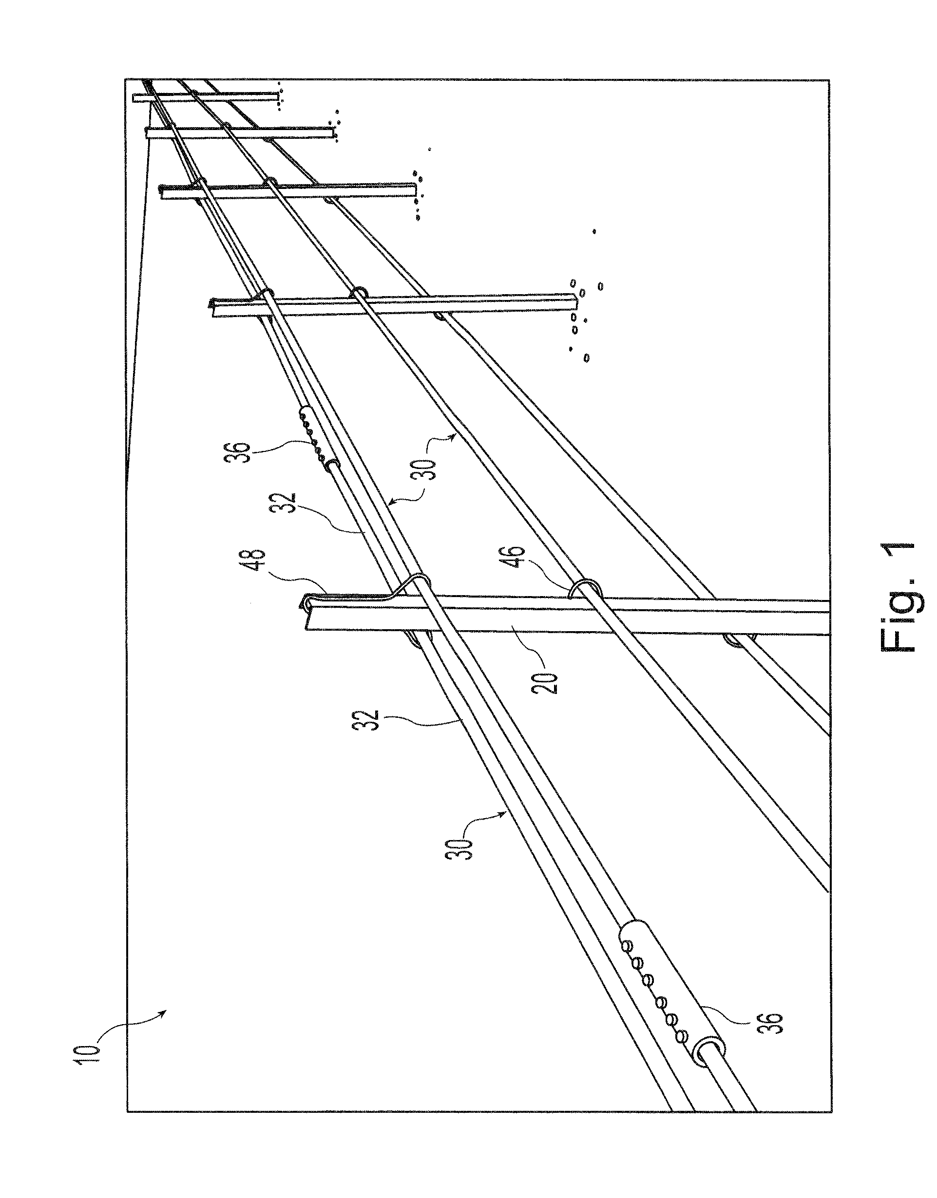 Roadway guardrail system and hanger