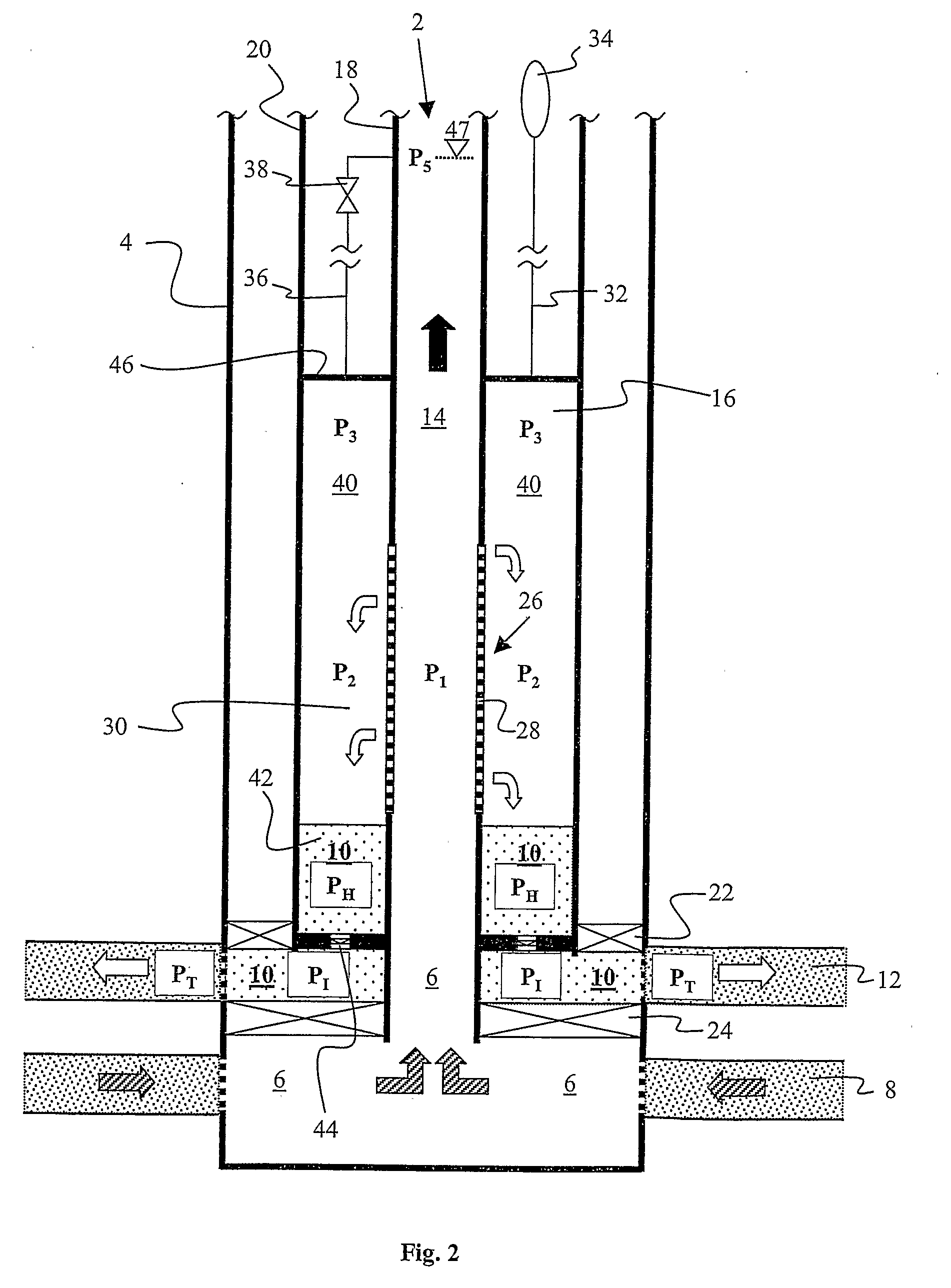 Method and an Apparatus for Separation and Injection of Water from a Water- and Hydrocarbon-Containing Outflow Down in a Production Well
