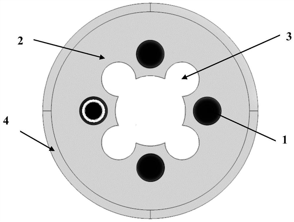 Special-shaped air hole-assisted multi-core few-mode optical fiber