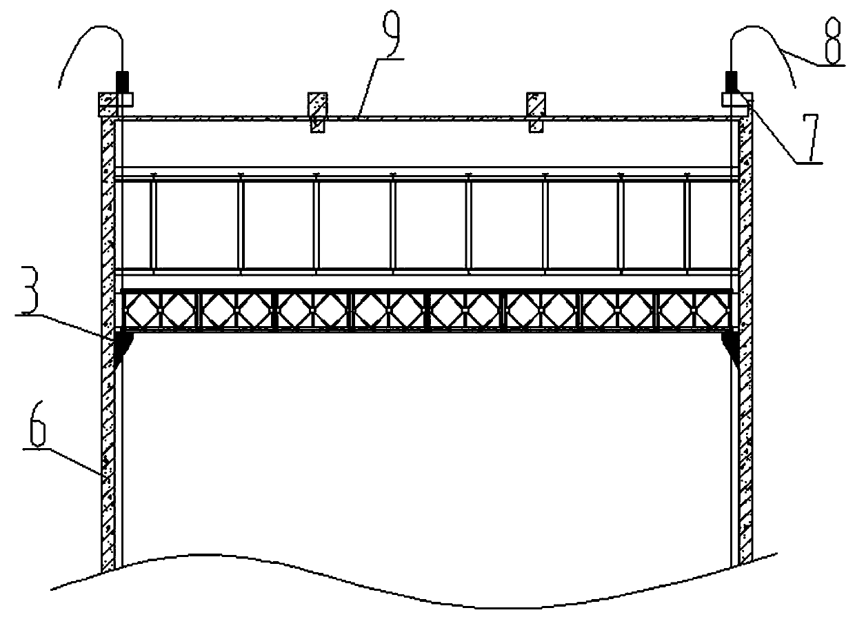 Application and construction method of high-altitude, large-span and heavy-load tool-type formwork supporting steel platform