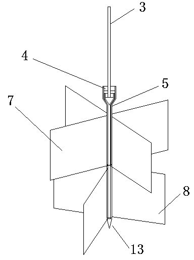 Double-cross detector and testing method for testing shearing strength values of soil mass in situ
